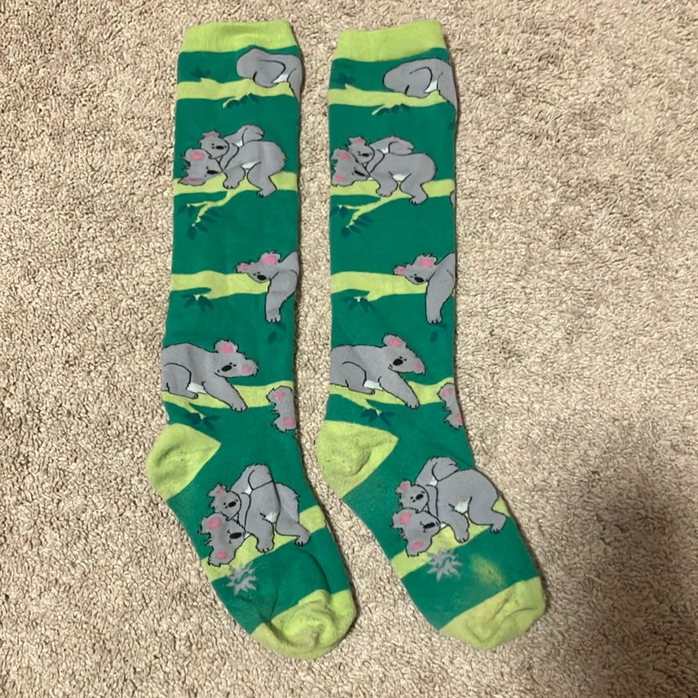 Knee high socks with koalas